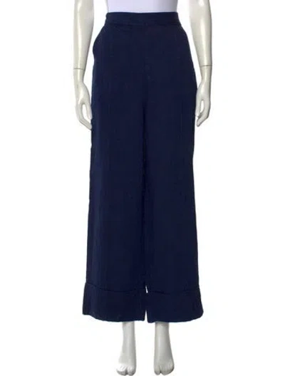 Pre-owned Rachel Comey Linen Wide Leg Pants In Blue