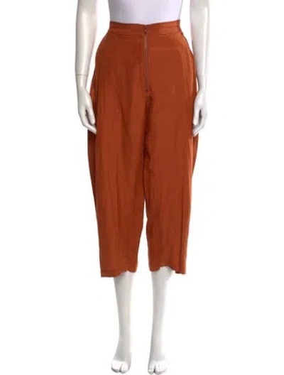 Pre-owned Rachel Comey Linen Wide Leg Pants In Orange
