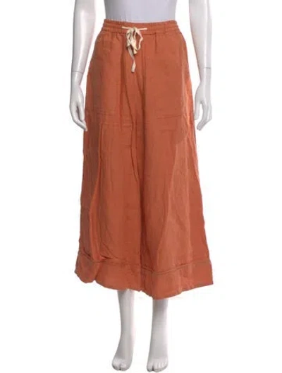 Pre-owned Rachel Comey Linen Wide Leg Pants In Orange