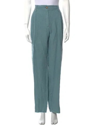 Pre-owned Rachel Comey Linen Wide Leg Pants W/ Tags In Blue