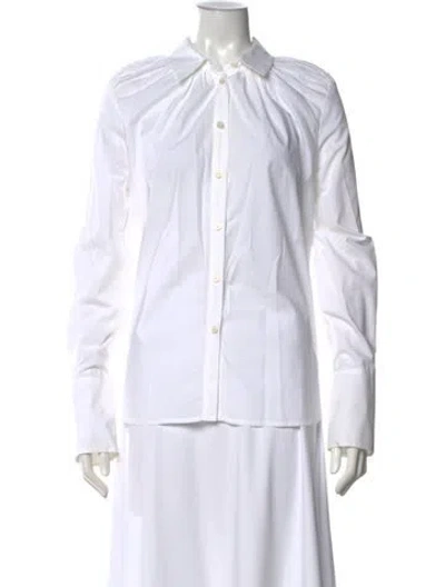 Pre-owned Rachel Comey Long Sleeve Blouse In White