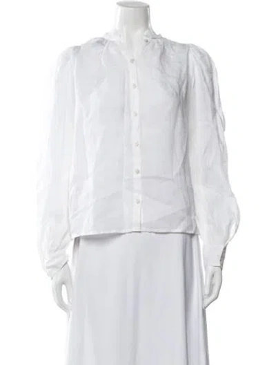 Pre-owned Rachel Comey Long Sleeve Blouse In White