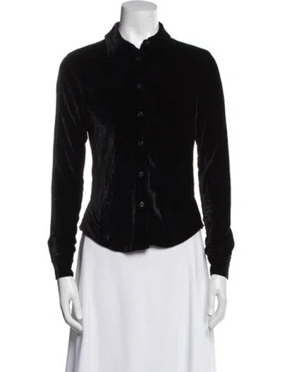 Pre-owned Rachel Comey Long Sleeve Button-up Top In Black
