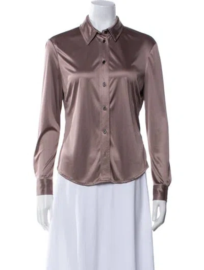 Pre-owned Rachel Comey Long Sleeve Button-up Top In Brown