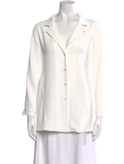Pre-owned Rachel Comey Long Sleeve Button-up Top In White