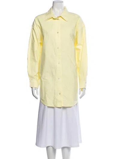 Pre-owned Rachel Comey Long Sleeve Button-up Top In Yellow