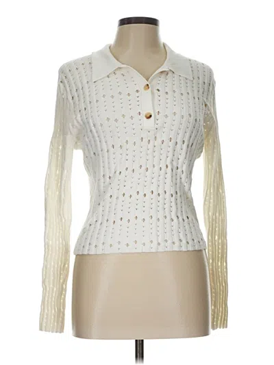 Pre-owned Rachel Comey Long Sleeve Top Ivory Turtleneck Tops In White
