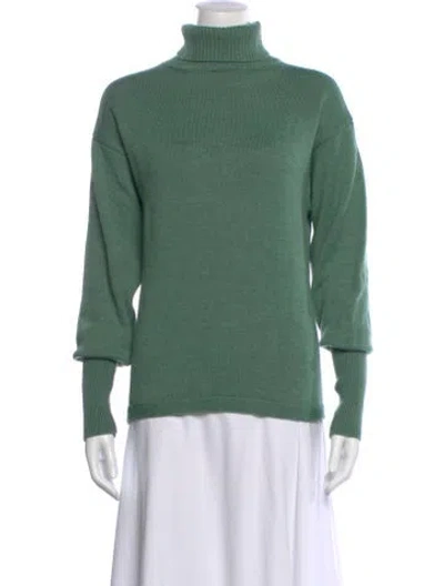 Pre-owned Rachel Comey Merino Wool Turtleneck Sweater In Green