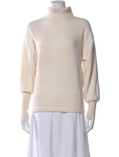 Pre-owned Rachel Comey Merino Wool Turtleneck Sweater In White