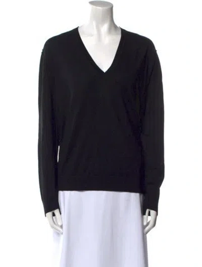 Pre-owned Rachel Comey Merino Wool V-neck Sweater In Black