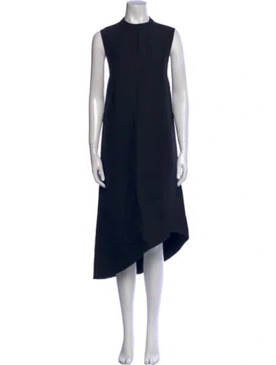 Pre-owned Rachel Comey Mock Neck Long Dress In Blue