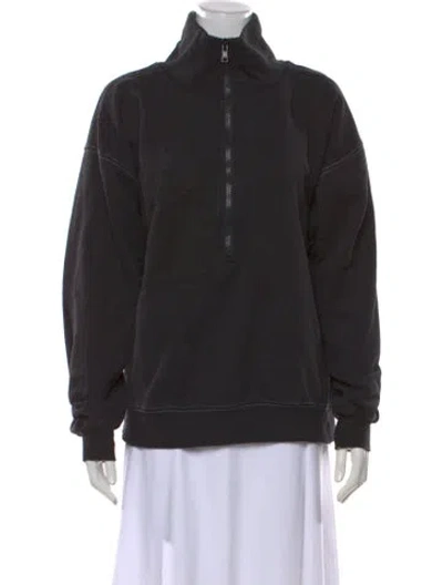 Pre-owned Rachel Comey Mock Neck Long Sleeve Sweatshirt In Black