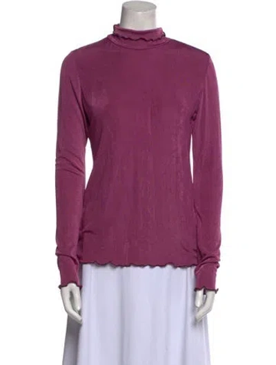 Pre-owned Rachel Comey Mock Neck Long Sleeve Sweatshirt W/ Tags In Purple