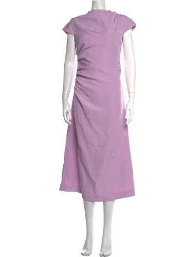 Pre-owned Rachel Comey Mock Neck Midi Length Dress In Purple