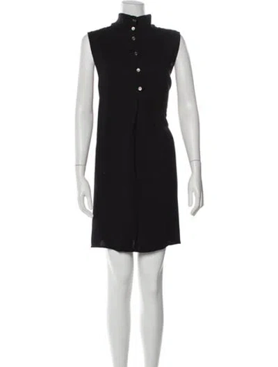 Pre-owned Rachel Comey Mock Neck Mini Dress In Black