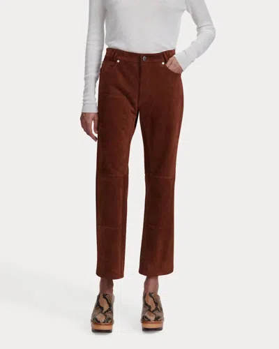 Rachel Comey Normandy Straight-leg Pants In Suede In Brown