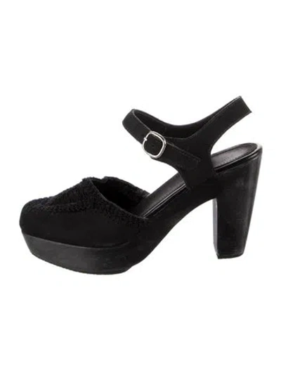 Pre-owned Rachel Comey Nubuck Slingback Pumps In Black