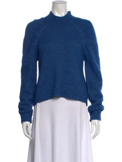 Pre-owned Rachel Comey Nylon Mock Neck Sweater In Blue