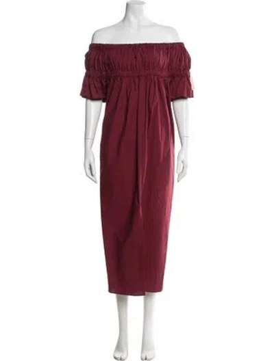 Pre-owned Rachel Comey Off-the-shoulder Midi Length Dress W/ Tags In Burgundy