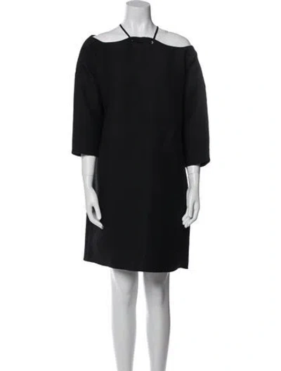 Pre-owned Rachel Comey Off-the-shoulder Mini Dress In Black