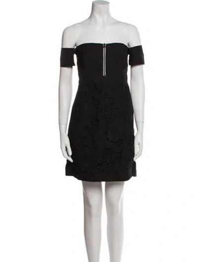 Pre-owned Rachel Comey Off-the-shoulder Mini Dress In Black
