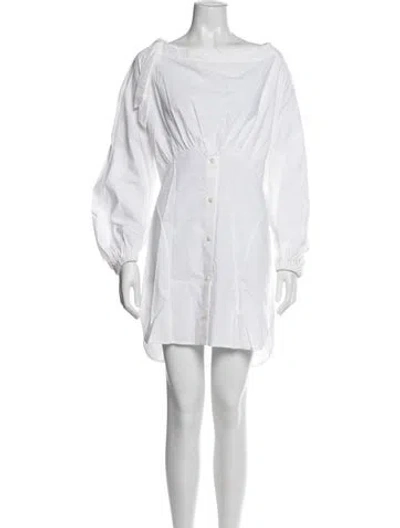 Pre-owned Rachel Comey Off-the-shoulder Mini Dress In White