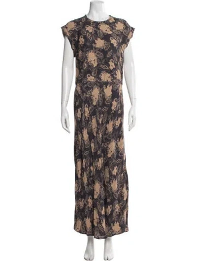 Pre-owned Rachel Comey Paisley Print Long Dress In Brown