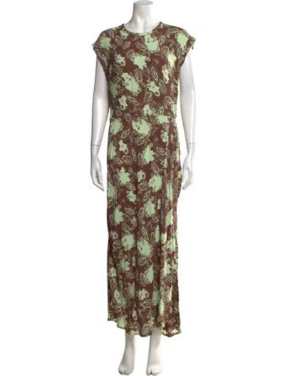 Pre-owned Rachel Comey Paisley Print Long Dress In Green