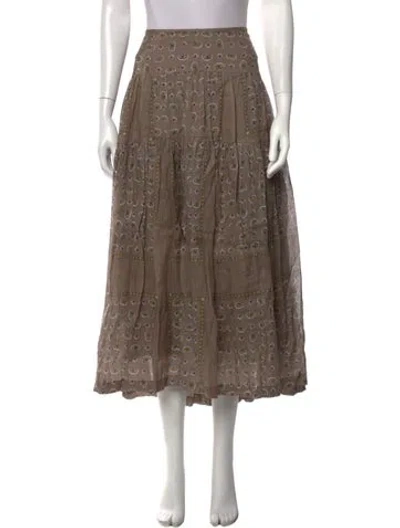 Pre-owned Rachel Comey Paisley Print Long Skirt In Brown