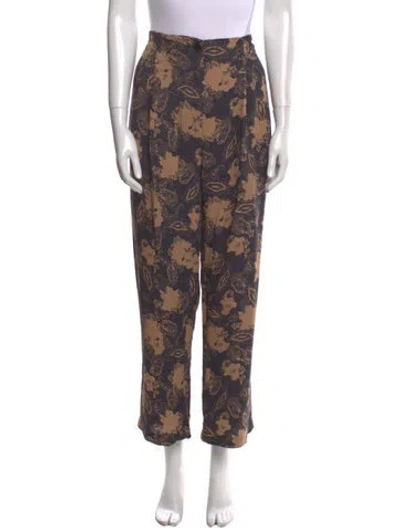 Pre-owned Rachel Comey Paisley Print Straight Leg Pants In Brown