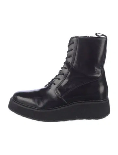 Pre-owned Rachel Comey Patent Leather Combat Boots In Black
