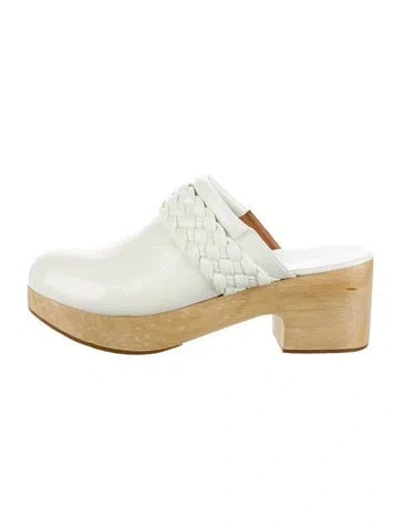 Pre-owned Rachel Comey Patent Leather Mules In Neutral