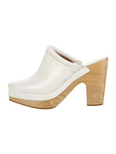 Pre-owned Rachel Comey Patent Leather Mules In White