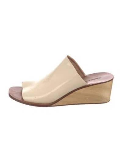 Pre-owned Rachel Comey Patent Leather Slides In Brown/neutrals/white