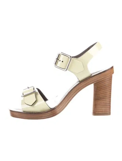 Pre-owned Rachel Comey Patent Leather Slingback Sandals In Green