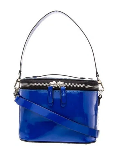 Pre-owned Rachel Comey Patent Leather Top Handle Bag In Blue