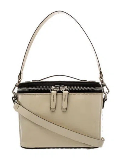 Pre-owned Rachel Comey Patent Leather Top Handle Bag In Neutrals