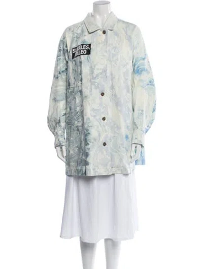 Pre-owned Rachel Comey Patterned Coat In Blue/white