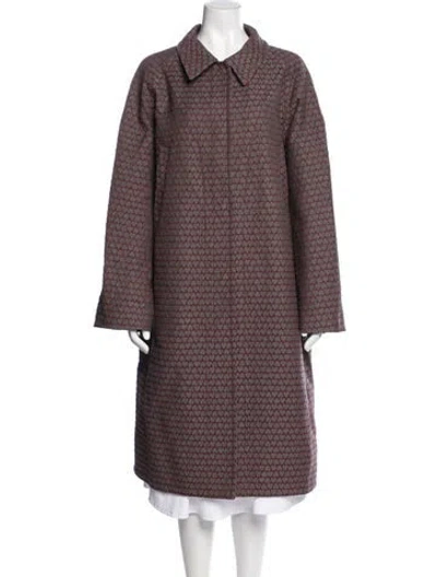 Pre-owned Rachel Comey Patterned Coat In Burgundy