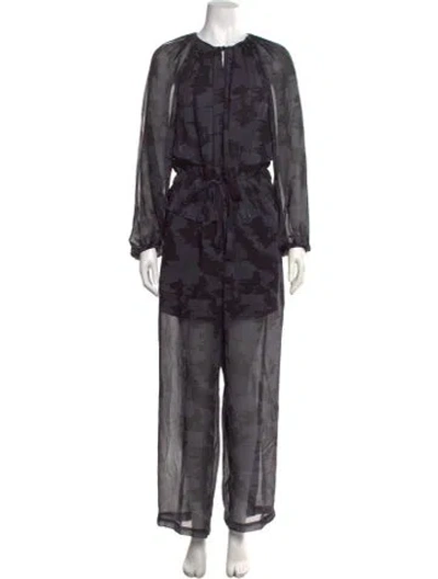 Pre-owned Rachel Comey Patterned Crew Neck Jumpsuit W/ Tags In Black