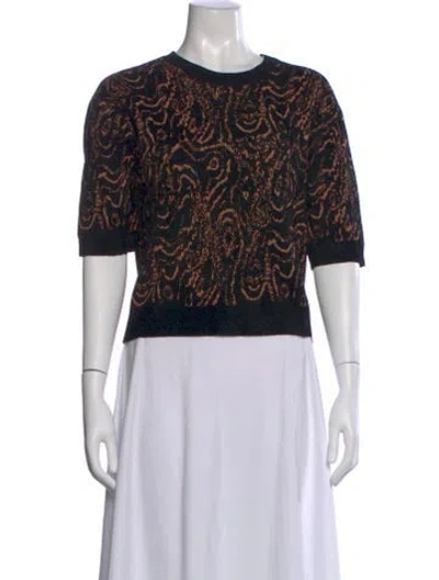 Pre-owned Rachel Comey Patterned Crew Neck Sweater In Black