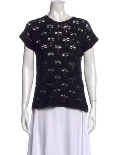 Pre-owned Rachel Comey Patterned Crew Neck Sweater In Black