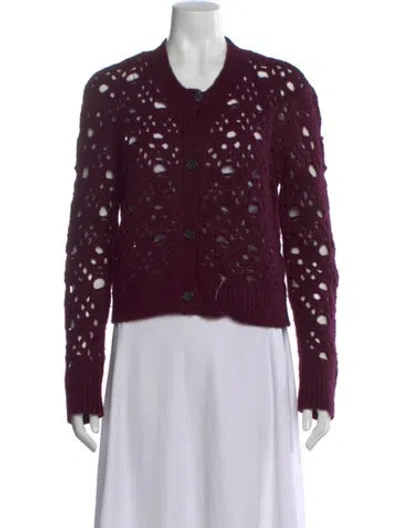 Pre-owned Rachel Comey Patterned Crew Neck Sweater In Burgundy