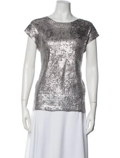Pre-owned Rachel Comey Patterned Crew Neck Top In White