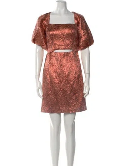 Pre-owned Rachel Comey Patterned Mini Dress In Orange
