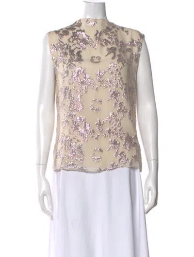 Pre-owned Rachel Comey Patterned Mock Neck Top