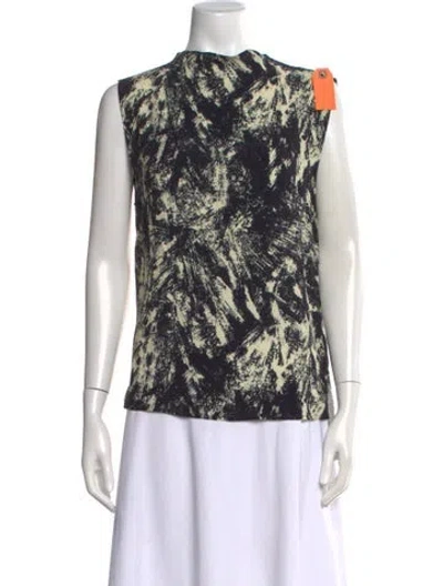 Pre-owned Rachel Comey Patterned Mock Neck Top W/ Tags In Black