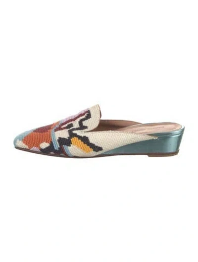 Pre-owned Rachel Comey Patterned Mules In Blue