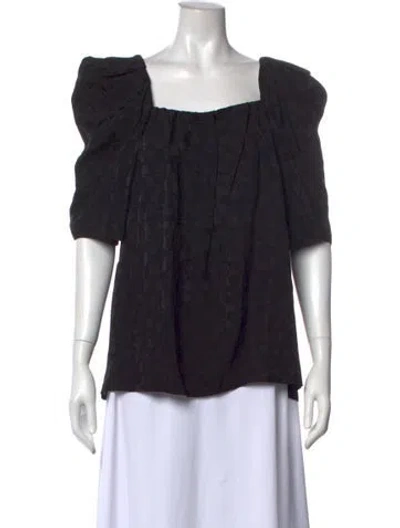 Pre-owned Rachel Comey Patterned Square Neckline Blouse In Black
