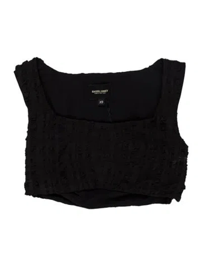 Pre-owned Rachel Comey Patterned Square Neckline Crop Top W/ Tags In Black